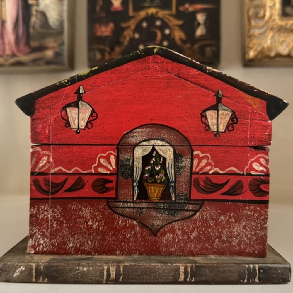 Hand Painted‎ Wood Box German/ Swiss Vintage - Picture 4 of 7